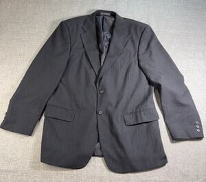 Bernhard Altmann Blazer Mens 42R Charcoal Gray Pinstripe Wool Blend Suit Jacket